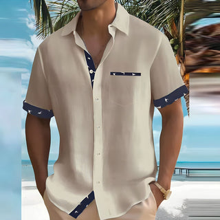 Romy | Men's Short-Sleeve Button-Down Shirt for Summer with Chest Pocket