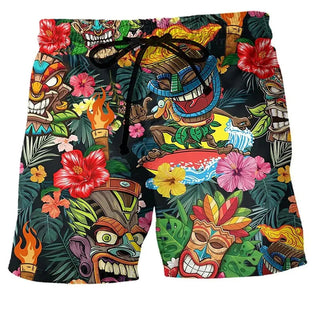 Ambrose | Men’s Lightweight Graffiti-Print Summer Swim Shorts