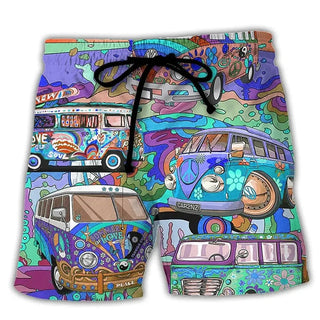 Ambrose | Men’s Lightweight Graffiti-Print Summer Swim Shorts