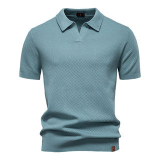 Andrew | Men’s Textured V-Neck Polo Shirt
