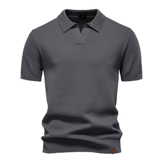 Andrew | Men’s Textured V-Neck Polo Shirt