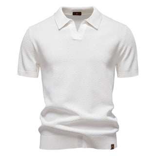 Andrew | Men’s Textured V-Neck Polo Shirt