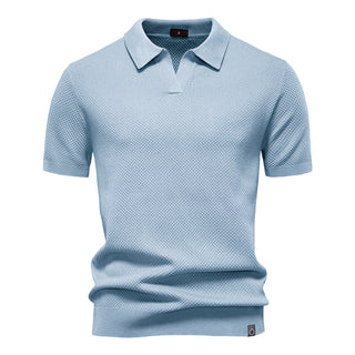 Andrew | Men’s Textured V-Neck Polo Shirt