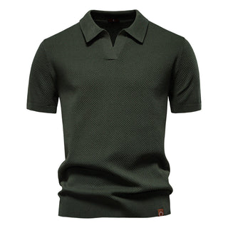 Andrew | Men’s Textured V-Neck Polo Shirt