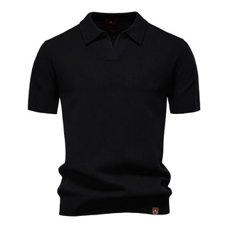 Andrew | Men’s Textured V-Neck Polo Shirt