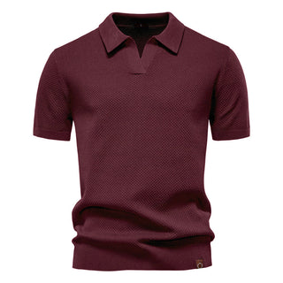 Andrew | Men’s Textured V-Neck Polo Shirt
