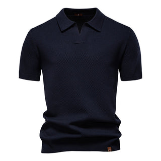 Andrew | Men’s Textured V-Neck Polo Shirt
