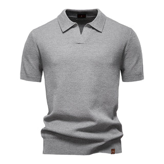 Andrew | Men’s Textured V-Neck Polo Shirt