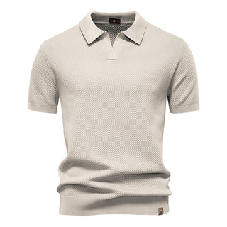 Andrew | Men’s Textured V-Neck Polo Shirt