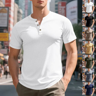 Jeff | Men's Casual Henley T-Shirt with Button Placket