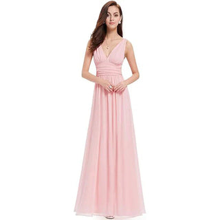 Women’s V-Neck Formal Maxi Dress with Sleeveless