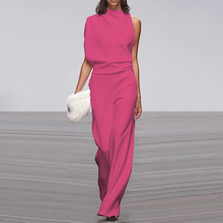 Aiah | Women's Sleeveless High-Neck Wide-Leg Jumpsuit