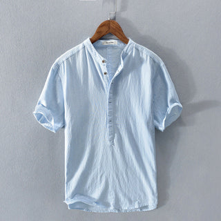 Danillo | Men’s Linen Cotton Short-Sleeve Henley Shirt
