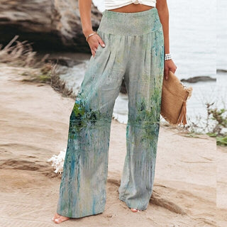 Narissa | High-Waisted Floral Wide-Leg Pants for Women with Flowy Loose Fit