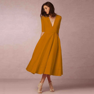 Rona | Women’s Elegant Half Sleeve Dress with V-neck