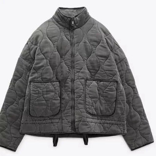 Irish  | Women's Vintage Quilted Cotton Jacket with Zip Closure