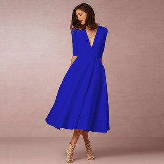 Rona | Women’s Elegant Half Sleeve Dress with V-neck