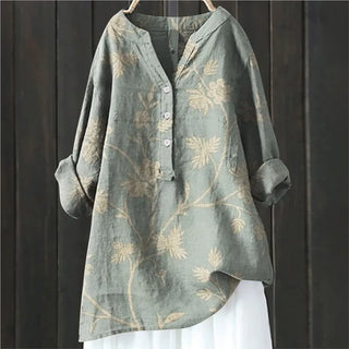 Dahlia | Women's Floral Half-Button Blouse