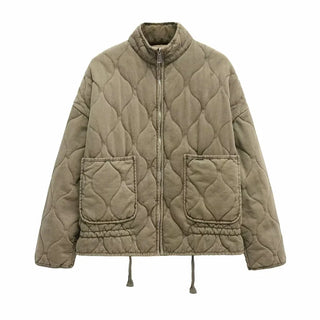 Irish  | Women's Vintage Quilted Cotton Jacket with Zip Closure