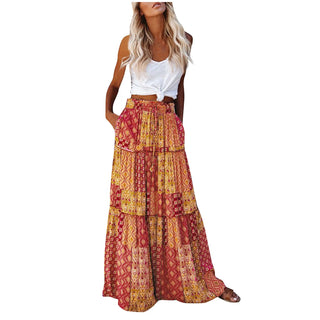Melissa | Boho Maxi Skirt for Women with Elastic Waistband and Breathable Fabric