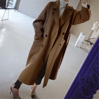 Florencia | Women’s Buttoned Long Coat with Belt and Pockets