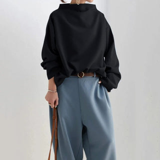 Gabby | Women’s Oversized Sweater with Boat High Neckline