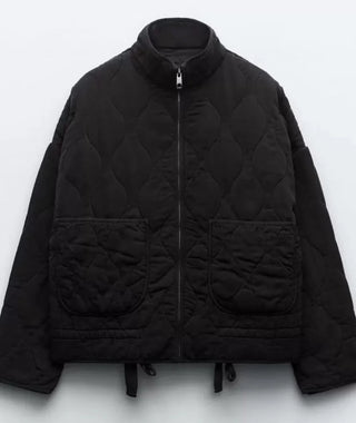 Irish  | Women's Vintage Quilted Cotton Jacket with Zip Closure