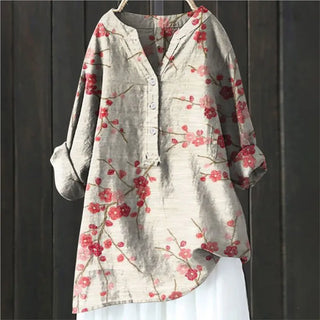 Dahlia | Women's Floral Half-Button Blouse