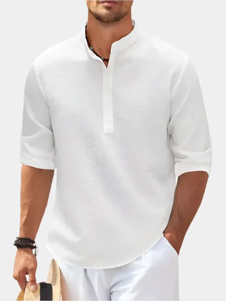 Ethano | Men’s Polo Shirt with Stand-Up Collar and Half-Button Placket