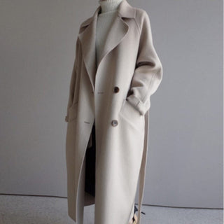 Florencia | Women’s Buttoned Long Coat with Belt and Pockets