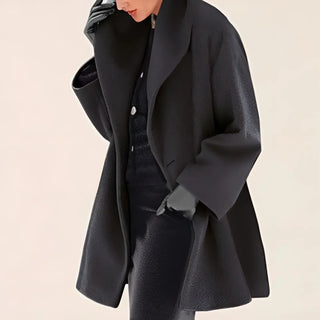 Maggy | Women's Winter Coat with Buttons and Stand Collar