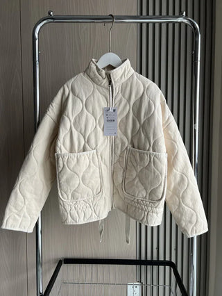 Irish  | Women's Vintage Quilted Cotton Jacket with Zip Closure