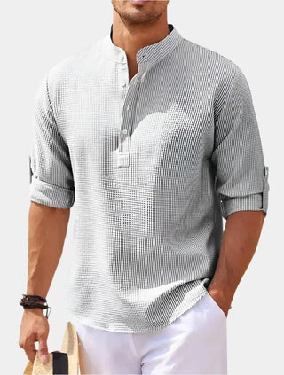 Ethano | Men’s Polo Shirt with Stand-Up Collar and Half-Button Placket