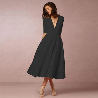 Rona | Women’s Elegant Half Sleeve Dress with V-neck