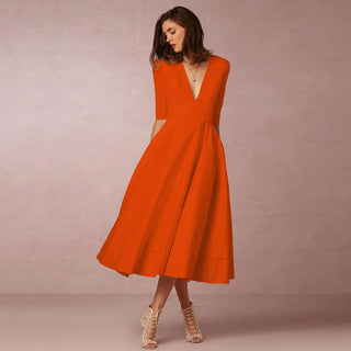 Rona | Women’s Elegant Half Sleeve Dress with V-neck