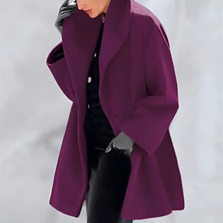 Maggy | Women's Winter Coat with Buttons and Stand Collar
