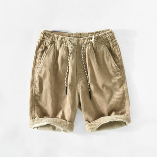 Roland | Men’s Casual Corduroy Shorts with Elastic Drawstring Waist