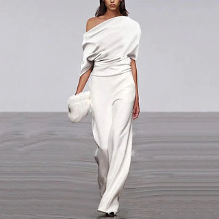 Aiza | Elegant Spring Jumpsuit for Women with One-Shoulder Asymmetrical Neckline