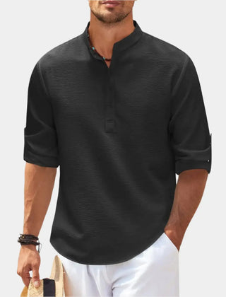 Ethano | Men’s Polo Shirt with Stand-Up Collar and Half-Button Placket