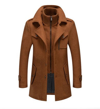 Quinlan | Men’s Double Collar Wool-Blend Overcoat – Classic Winter Coat