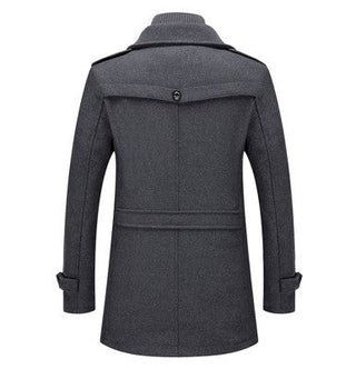 Quinlan | Men’s Double Collar Wool-Blend Overcoat – Classic Winter Coat