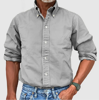 Matt | Men’s Long Sleeve Button-Up Shirt with Classic Collar and Button Cuffs,