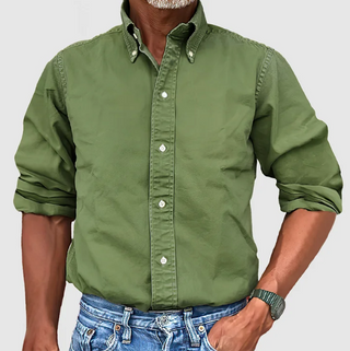 Matt | Men’s Long Sleeve Button-Up Shirt with Classic Collar and Button Cuffs,