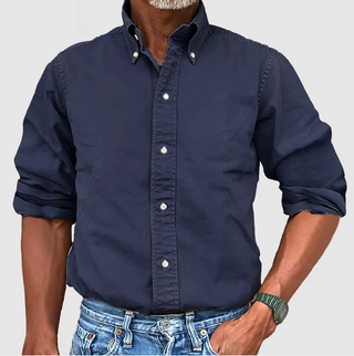 Matt | Men’s Long Sleeve Button-Up Shirt with Classic Collar and Button Cuffs,
