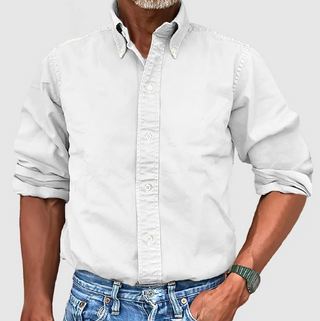 Matt | Men’s Long Sleeve Button-Up Shirt with Classic Collar and Button Cuffs,