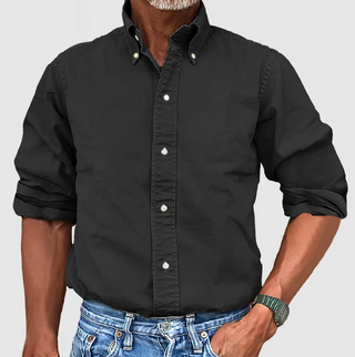 Matt | Men’s Long Sleeve Button-Up Shirt with Classic Collar and Button Cuffs,
