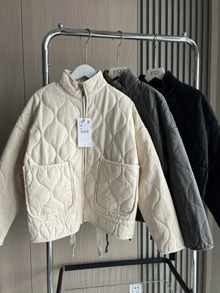 Irish  | Women's Vintage Quilted Cotton Jacket with Zip Closure
