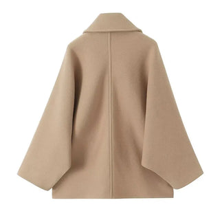 Tina | Women’s Oversized Short Coat with Large Turndown Collar