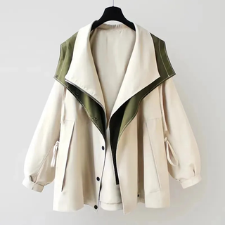 Yuna | Women’s Mid-Length Color-Block Windbreaker Jacket with Hood