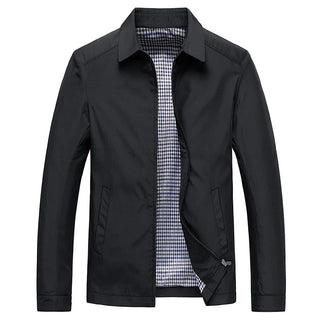 Mario | Men’s Black Collared Lightweight Zip-Through Jacket
